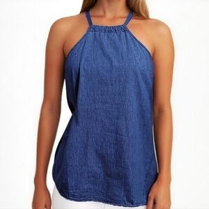 Blue Denim Halter Top XL